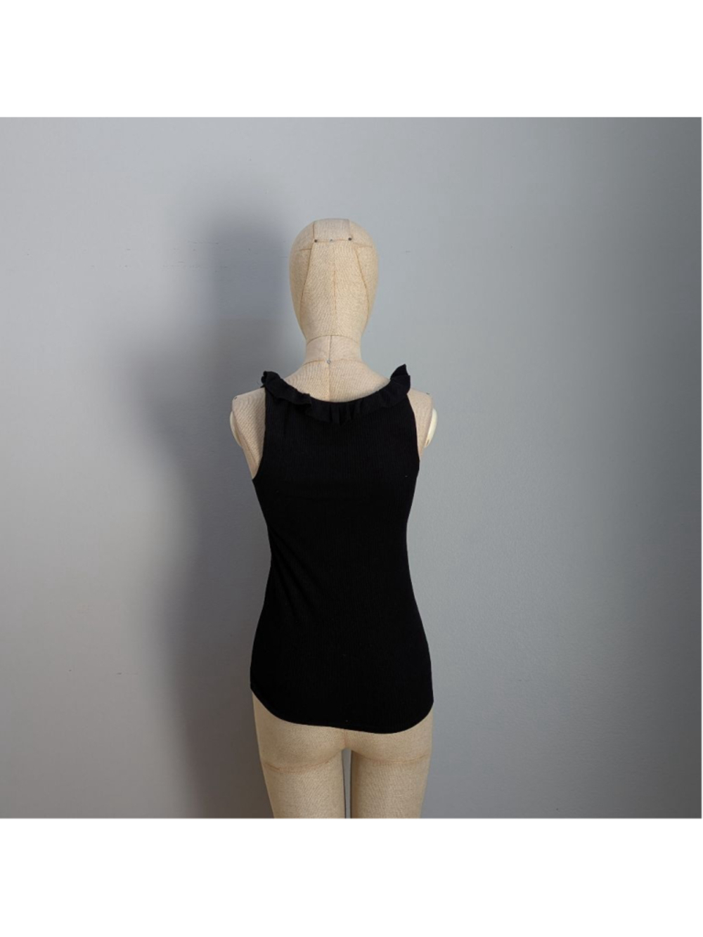 Reformation Black Ruffle Tank Top - XS - Picture 3 of 9